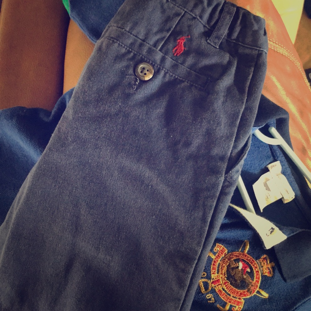 Navy Khakis Chinos boys 4T Polo by Ralph Lauren